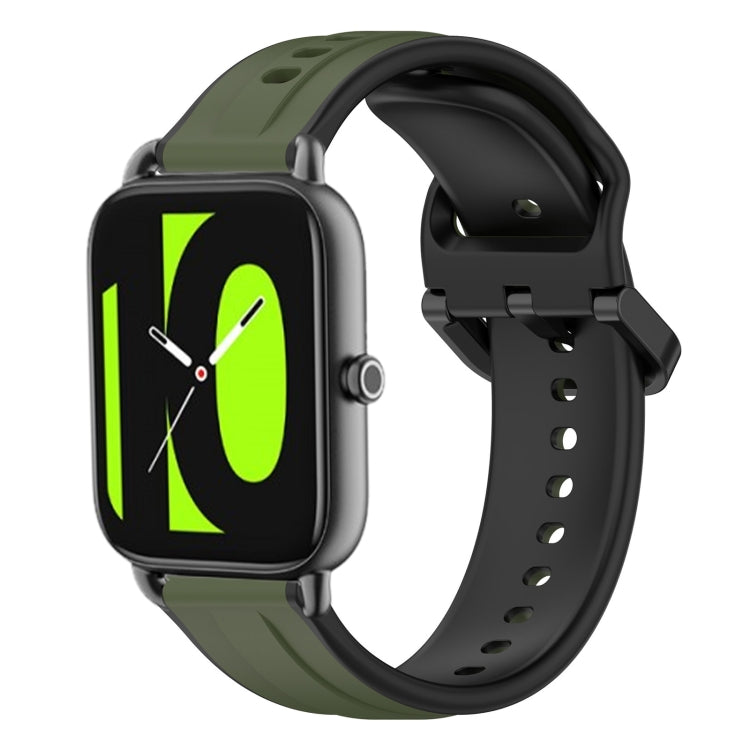 For  Xiaomi Haylou RS4 LS12 22mm Convex Loop Two-Color Silicone Watch Band