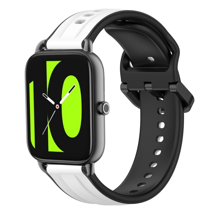 For  Xiaomi Haylou RS4 LS12 22mm Convex Loop Two-Color Silicone Watch Band