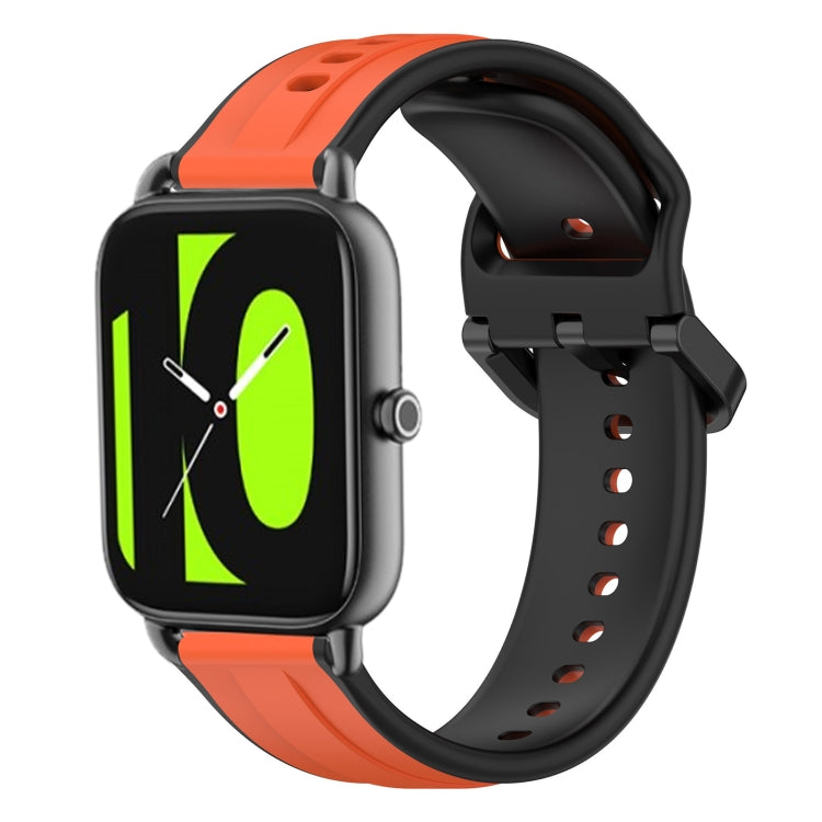 For  Xiaomi Haylou RS4 LS12 22mm Convex Loop Two-Color Silicone Watch Band