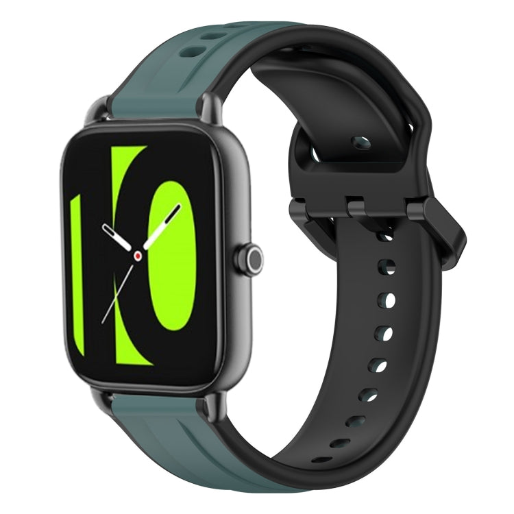 For  Xiaomi Haylou RS4 LS12 22mm Convex Loop Two-Color Silicone Watch Band