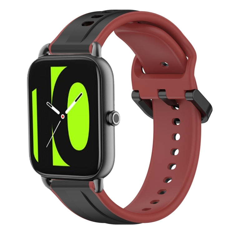 For  Xiaomi Haylou RS4 LS12 22mm Convex Loop Two-Color Silicone Watch Band