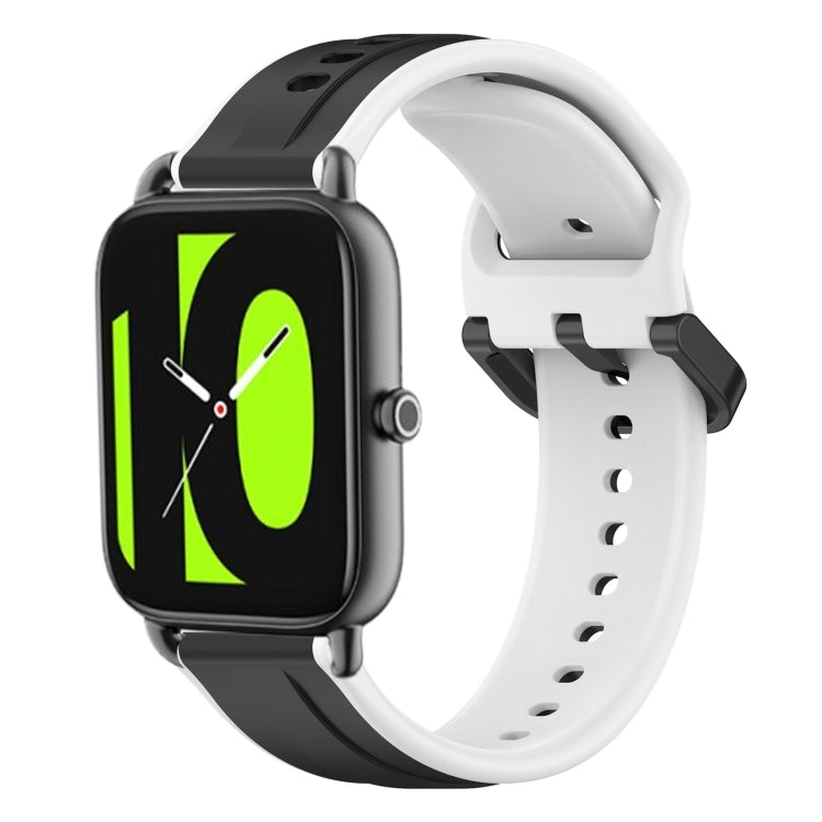 For  Xiaomi Haylou RS4 LS12 22mm Convex Loop Two-Color Silicone Watch Band