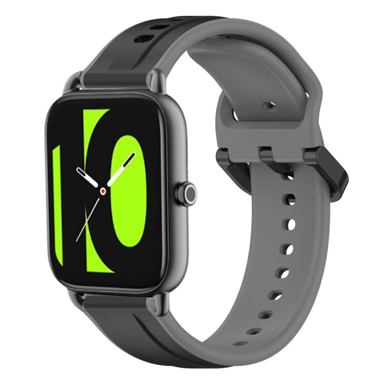 For  Xiaomi Haylou RS4 LS12 22mm Convex Loop Two-Color Silicone Watch Band