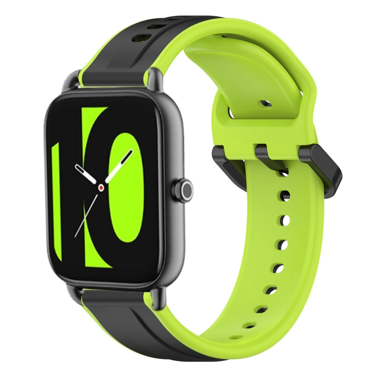 For  Xiaomi Haylou RS4 LS12 22mm Convex Loop Two-Color Silicone Watch Band