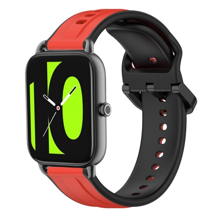 For  Xiaomi Haylou RS4 LS12 22mm Convex Loop Two-Color Silicone Watch Band
