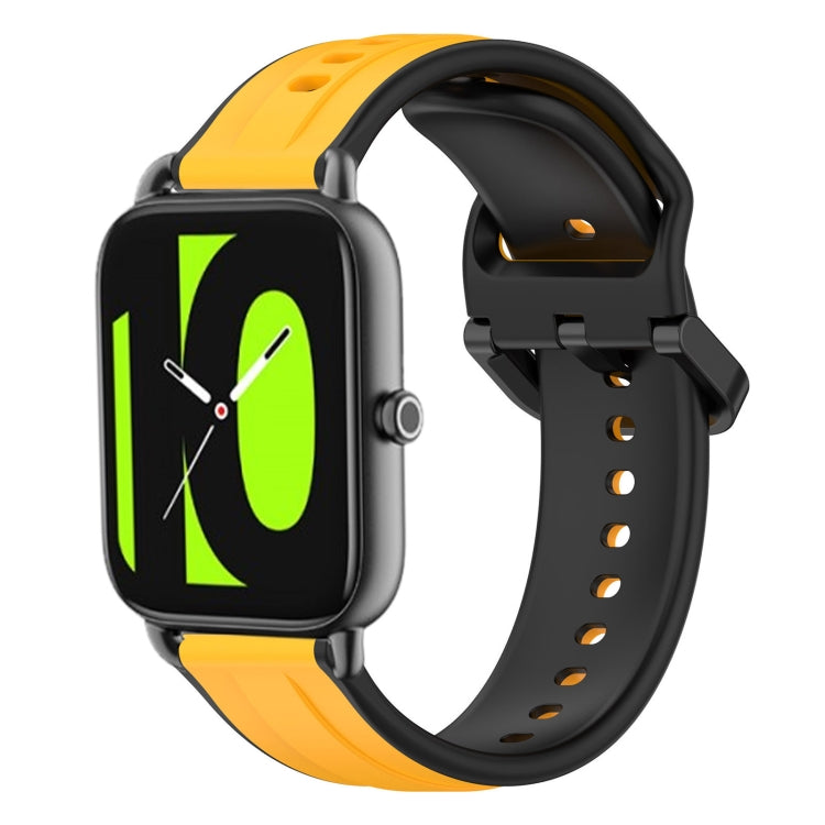 For  Xiaomi Haylou RS4 LS12 22mm Convex Loop Two-Color Silicone Watch Band