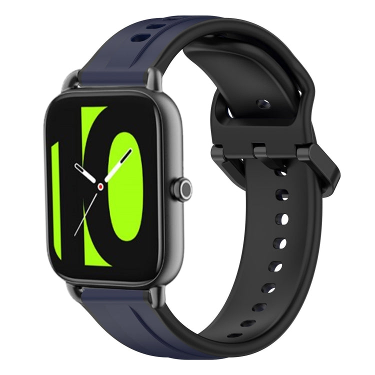 For  Xiaomi Haylou RS4 LS12 22mm Convex Loop Two-Color Silicone Watch Band