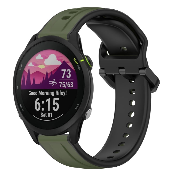 For Garmin Forerunner 255 22mm Convex Loop Two-Color Silicone Watch Band