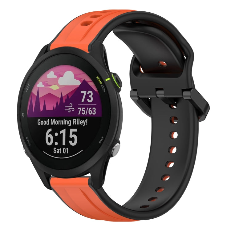 For Garmin Forerunner 255 22mm Convex Loop Two-Color Silicone Watch Band