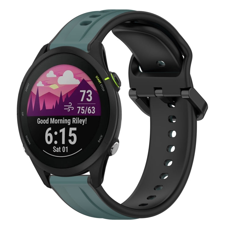 For Garmin Forerunner 255 22mm Convex Loop Two-Color Silicone Watch Band