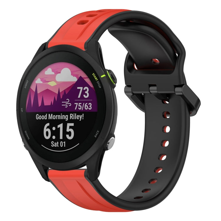 For Garmin Forerunner 255 22mm Convex Loop Two-Color Silicone Watch Band