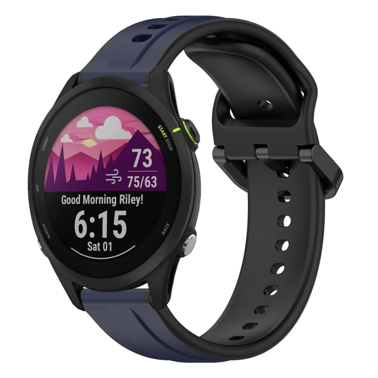 For Garmin Forerunner 255 22mm Convex Loop Two-Color Silicone Watch Band
