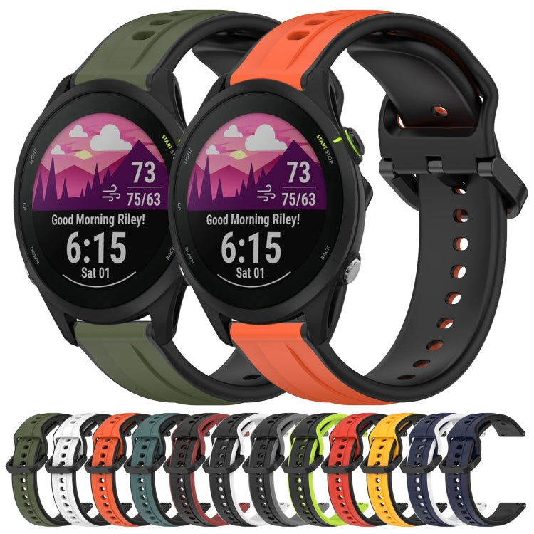 For Garmin Forerunner 255 22mm Convex Loop Two-Color Silicone Watch Band