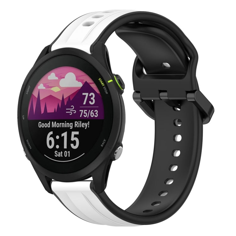 For Garmin Forerunner 255 Music 22mm Convex Loop Two-Color Silicone Watch Band