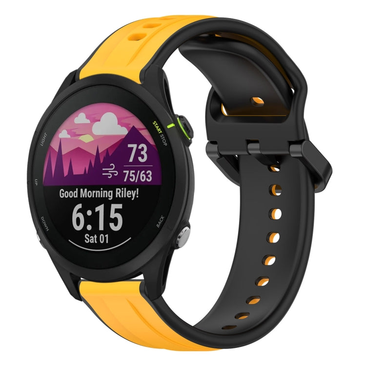 For Garmin Forerunner 255 Music 22mm Convex Loop Two-Color Silicone Watch Band