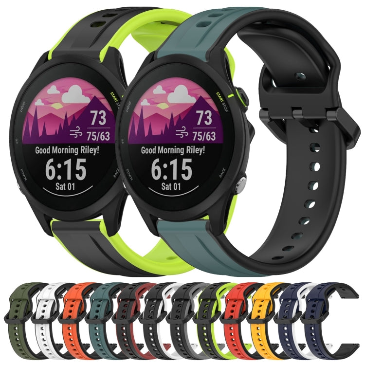 For Garmin Forerunner 255 Music 22mm Convex Loop Two-Color Silicone Watch Band