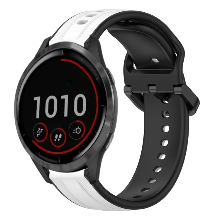 For Garmin Vivoactive4 22mm Convex Loop Two-Color Silicone Watch Band