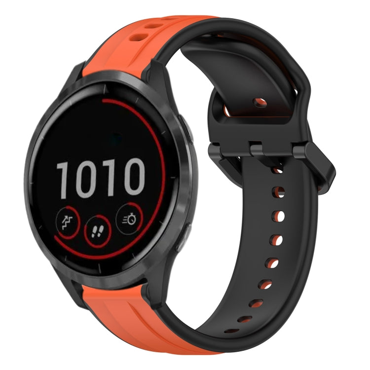 For Garmin Vivoactive4 22mm Convex Loop Two-Color Silicone Watch Band
