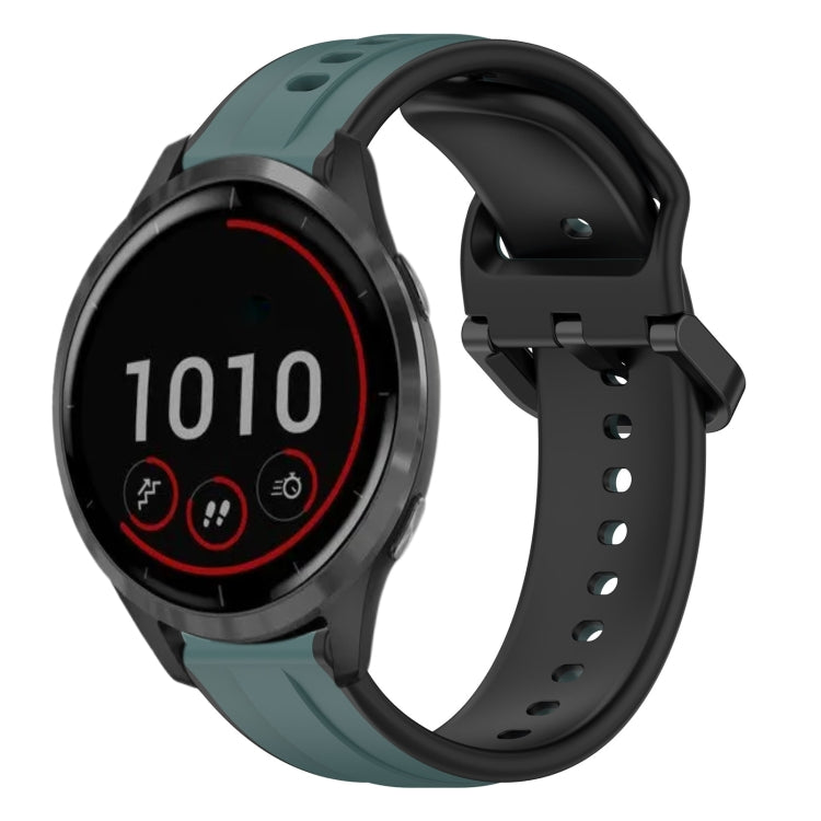 For Garmin Vivoactive4 22mm Convex Loop Two-Color Silicone Watch Band