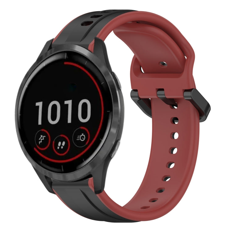 For Garmin Vivoactive4 22mm Convex Loop Two-Color Silicone Watch Band