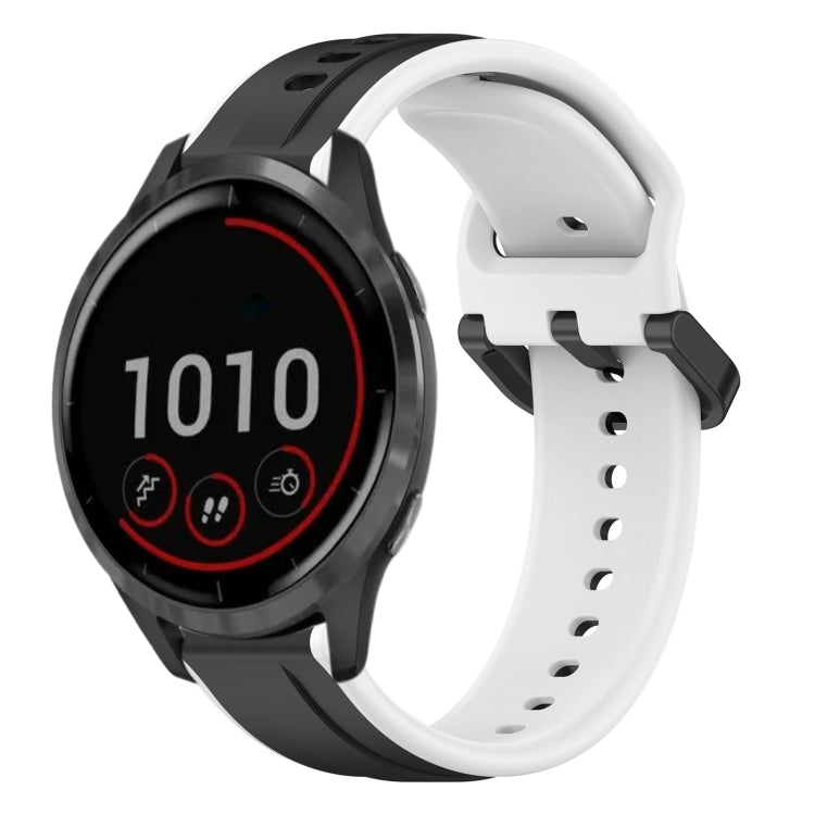 For Garmin Vivoactive4 22mm Convex Loop Two-Color Silicone Watch Band