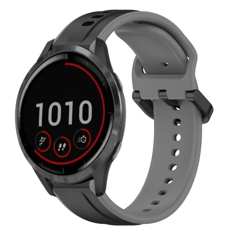 For Garmin Vivoactive4 22mm Convex Loop Two-Color Silicone Watch Band