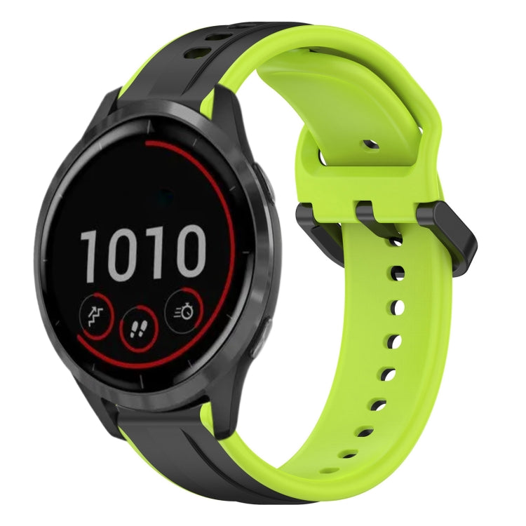 For Garmin Vivoactive4 22mm Convex Loop Two-Color Silicone Watch Band