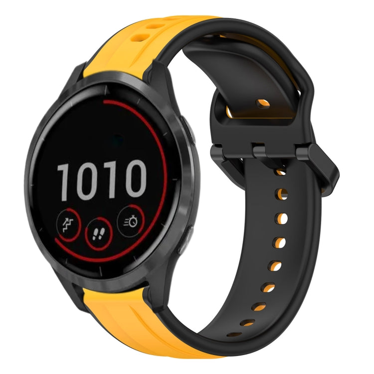 For Garmin Vivoactive4 22mm Convex Loop Two-Color Silicone Watch Band