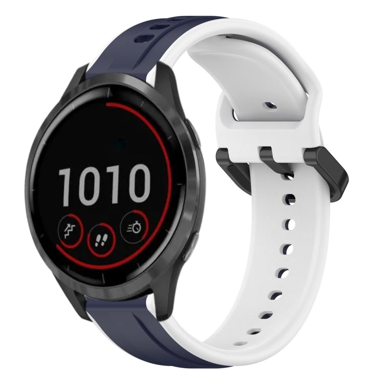 For Garmin Vivoactive4 22mm Convex Loop Two-Color Silicone Watch Band