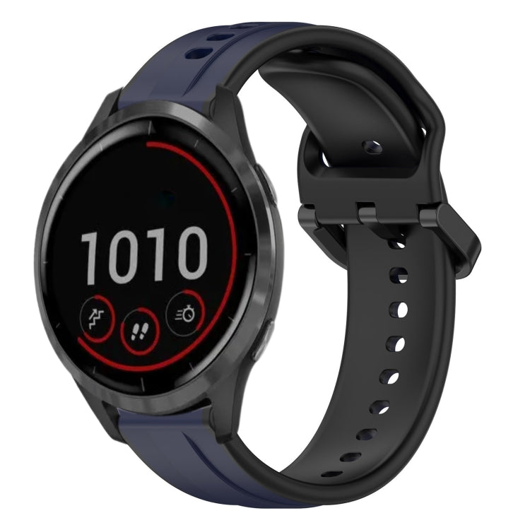 For Garmin Vivoactive4 22mm Convex Loop Two-Color Silicone Watch Band
