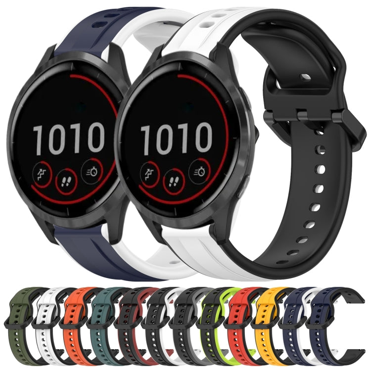 For Garmin Vivoactive4 22mm Convex Loop Two-Color Silicone Watch Band