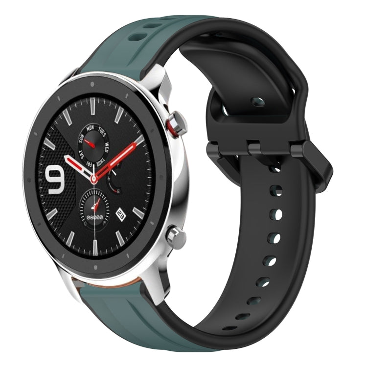 For Amazfit GTR 4 22mm Convex Loop Two-Color Silicone Watch Band