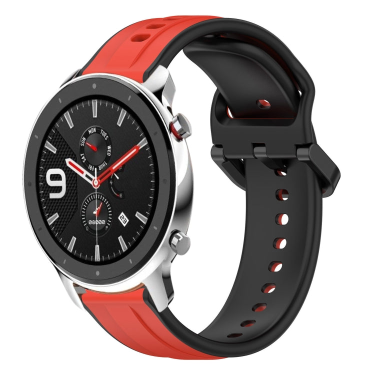 For Amazfit GTR 4 22mm Convex Loop Two-Color Silicone Watch Band