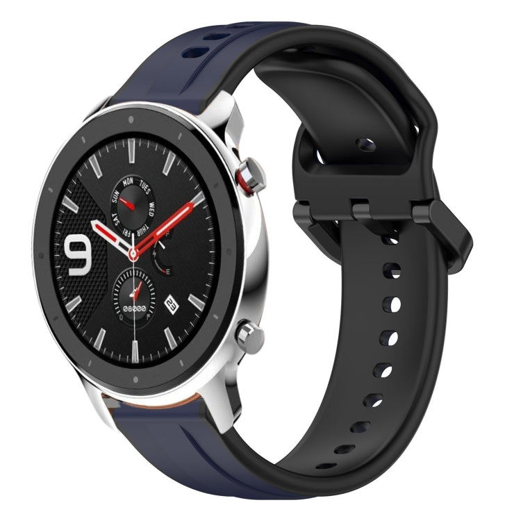 For Amazfit GTR 4 22mm Convex Loop Two-Color Silicone Watch Band