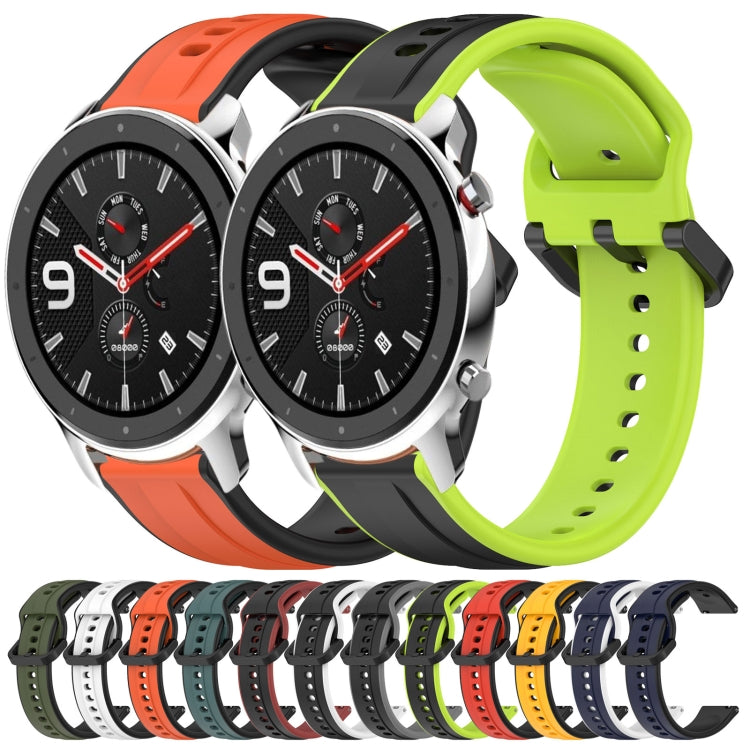 For Amazfit GTR 4 22mm Convex Loop Two-Color Silicone Watch Band