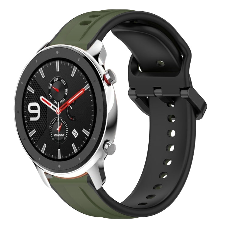 For Amazfit GTR 4 Pro 22mm Convex Loop Two-Color Silicone Watch Band