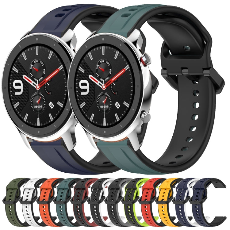 For Amazfit GTR 4 Pro 22mm Convex Loop Two-Color Silicone Watch Band