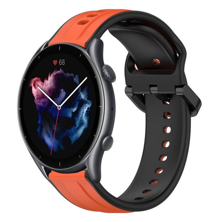 For Amazfit GTR 3 22mm Convex Loop Two-Color Silicone Watch Band