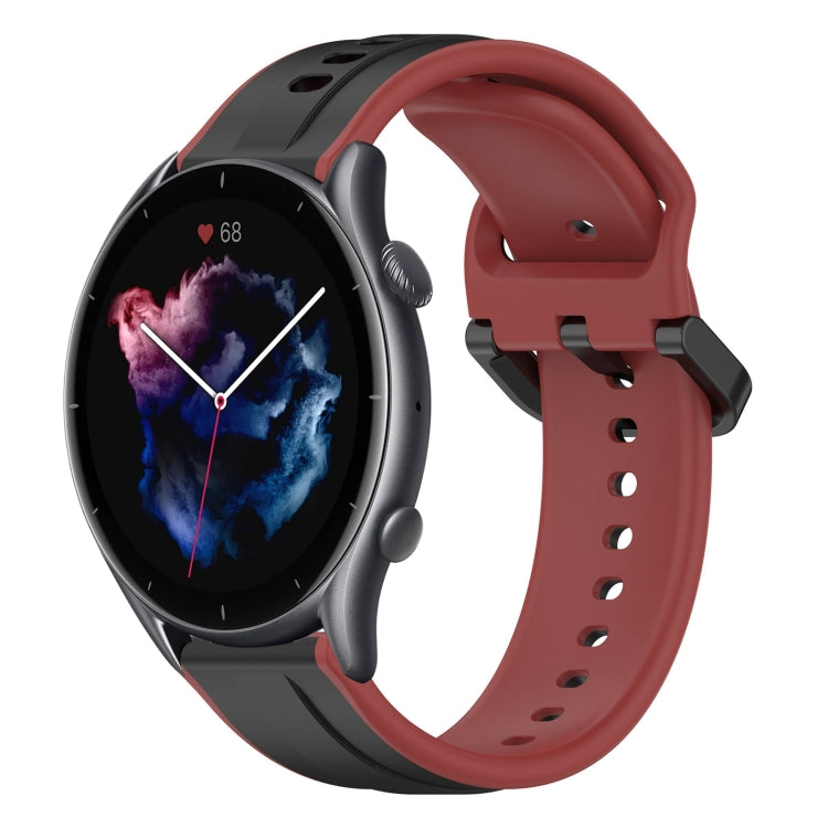 For Amazfit GTR 3 22mm Convex Loop Two-Color Silicone Watch Band
