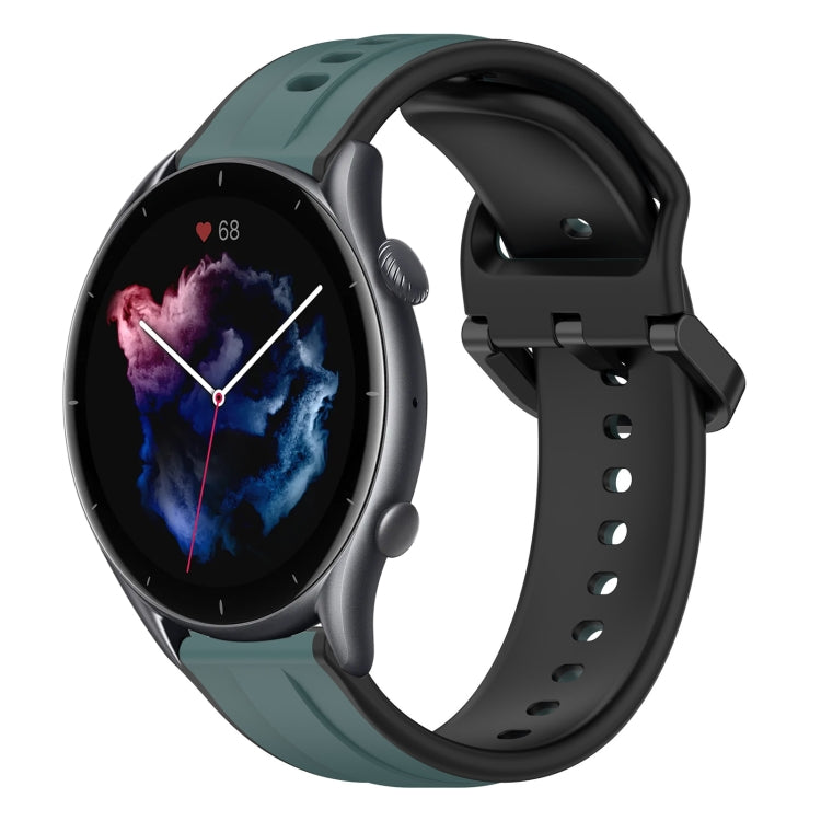 For Amazfit GTR 3 Pro 22mm Convex Loop Two-Color Silicone Watch Band