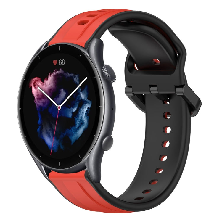 For Amazfit GTR 3 Pro 22mm Convex Loop Two-Color Silicone Watch Band