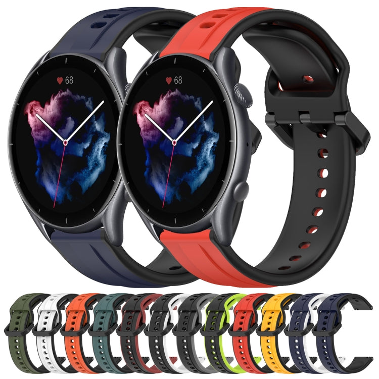 For Amazfit GTR 3 Pro 22mm Convex Loop Two-Color Silicone Watch Band