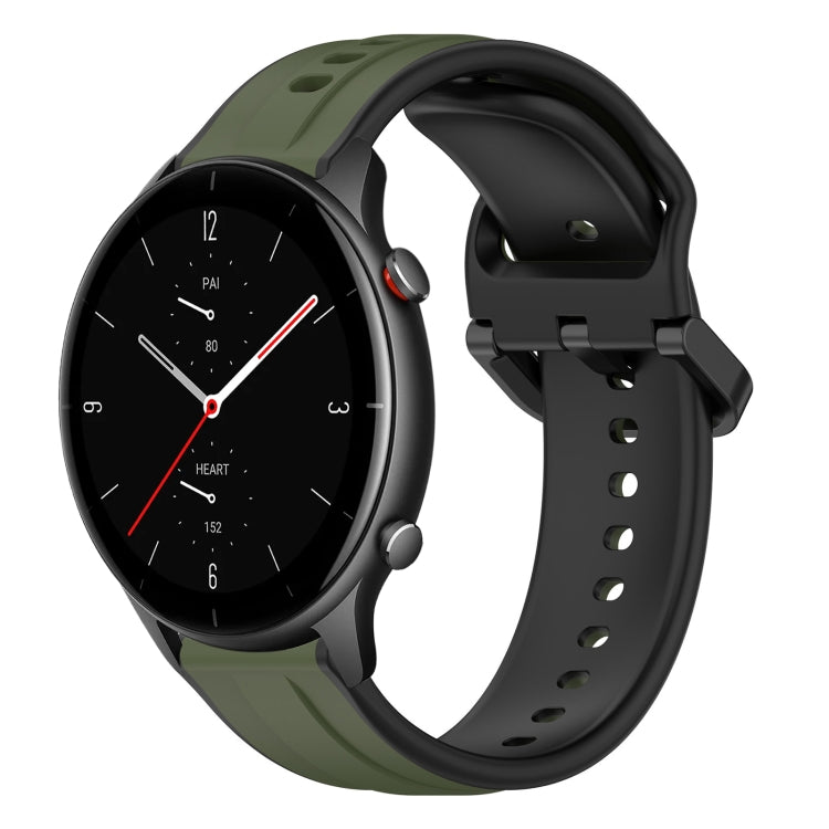 For Amazfit GTR 2e 22mm Convex Loop Two-Color Silicone Watch Band