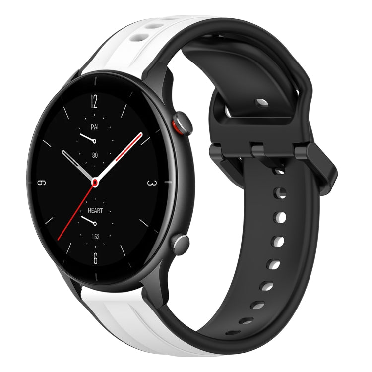 For Amazfit GTR 2e 22mm Convex Loop Two-Color Silicone Watch Band