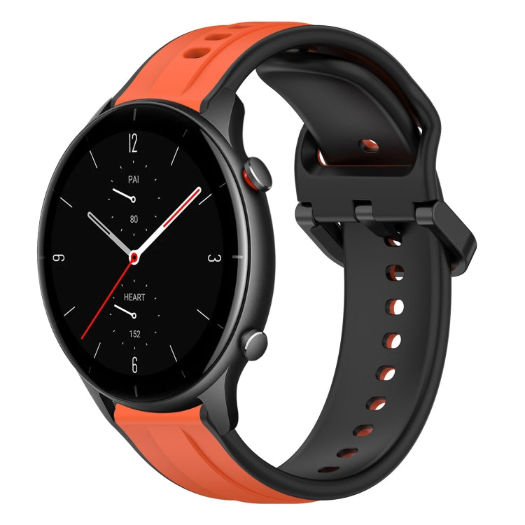 For Amazfit GTR 2e 22mm Convex Loop Two-Color Silicone Watch Band