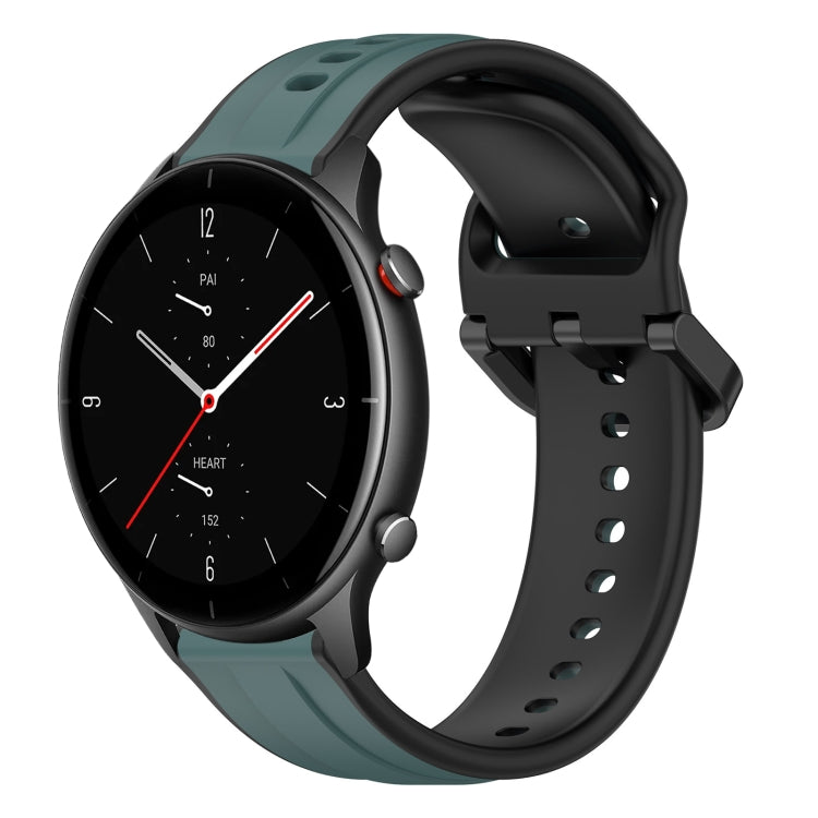 For Amazfit GTR 2e 22mm Convex Loop Two-Color Silicone Watch Band