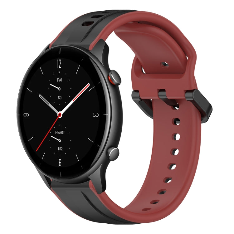 For Amazfit GTR 2e 22mm Convex Loop Two-Color Silicone Watch Band