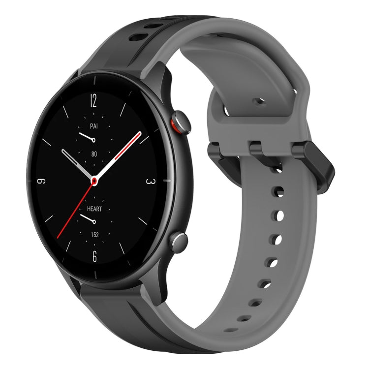 For Amazfit GTR 2e 22mm Convex Loop Two-Color Silicone Watch Band