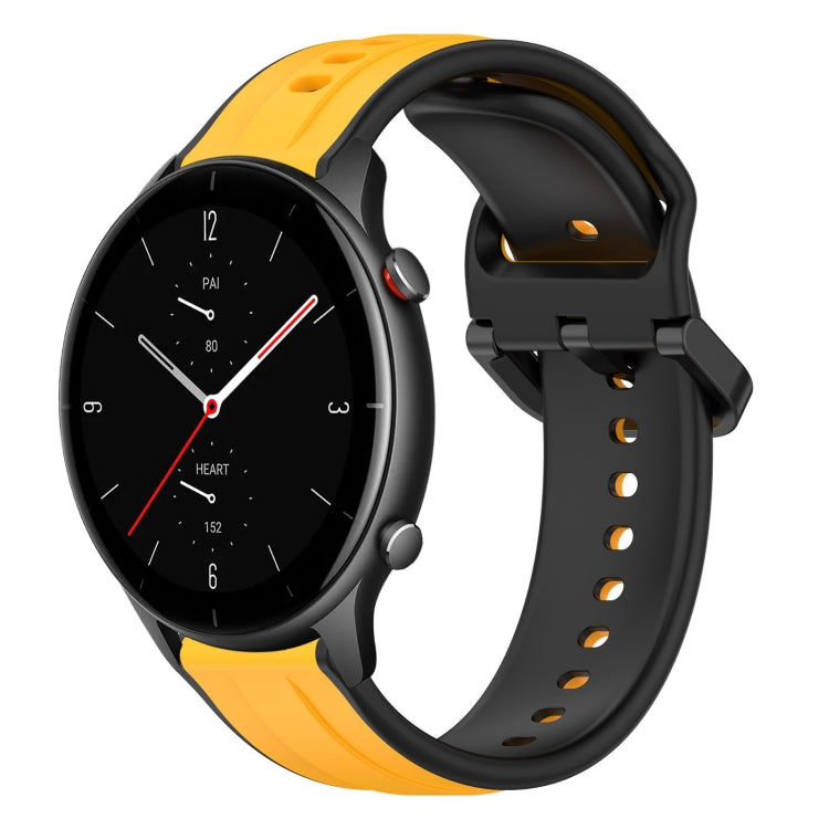 For Amazfit GTR 2e 22mm Convex Loop Two-Color Silicone Watch Band