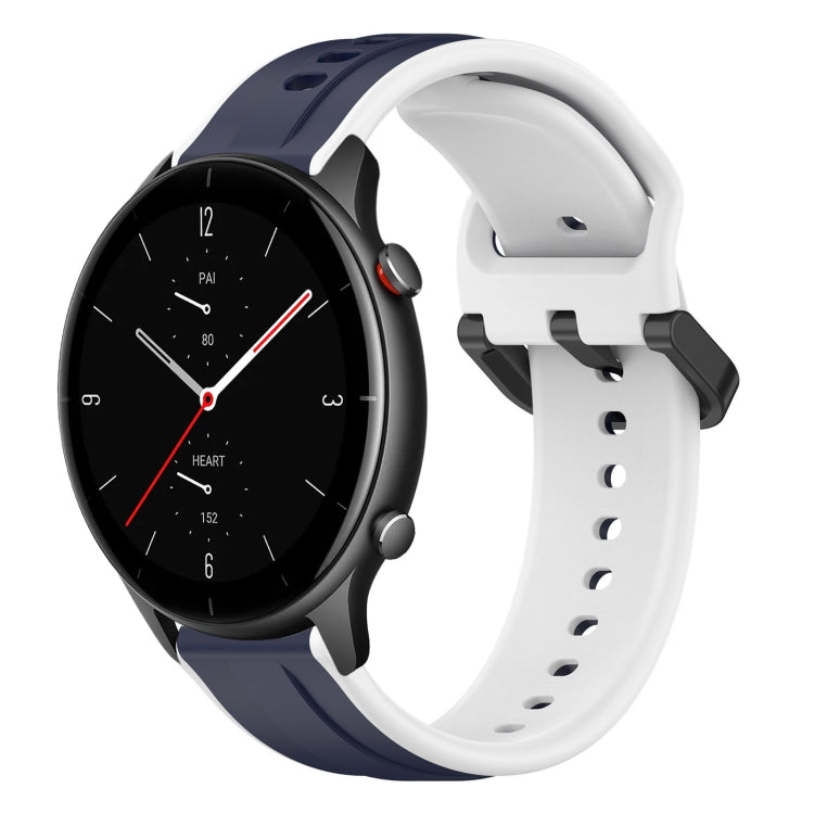 For Amazfit GTR 2e 22mm Convex Loop Two-Color Silicone Watch Band